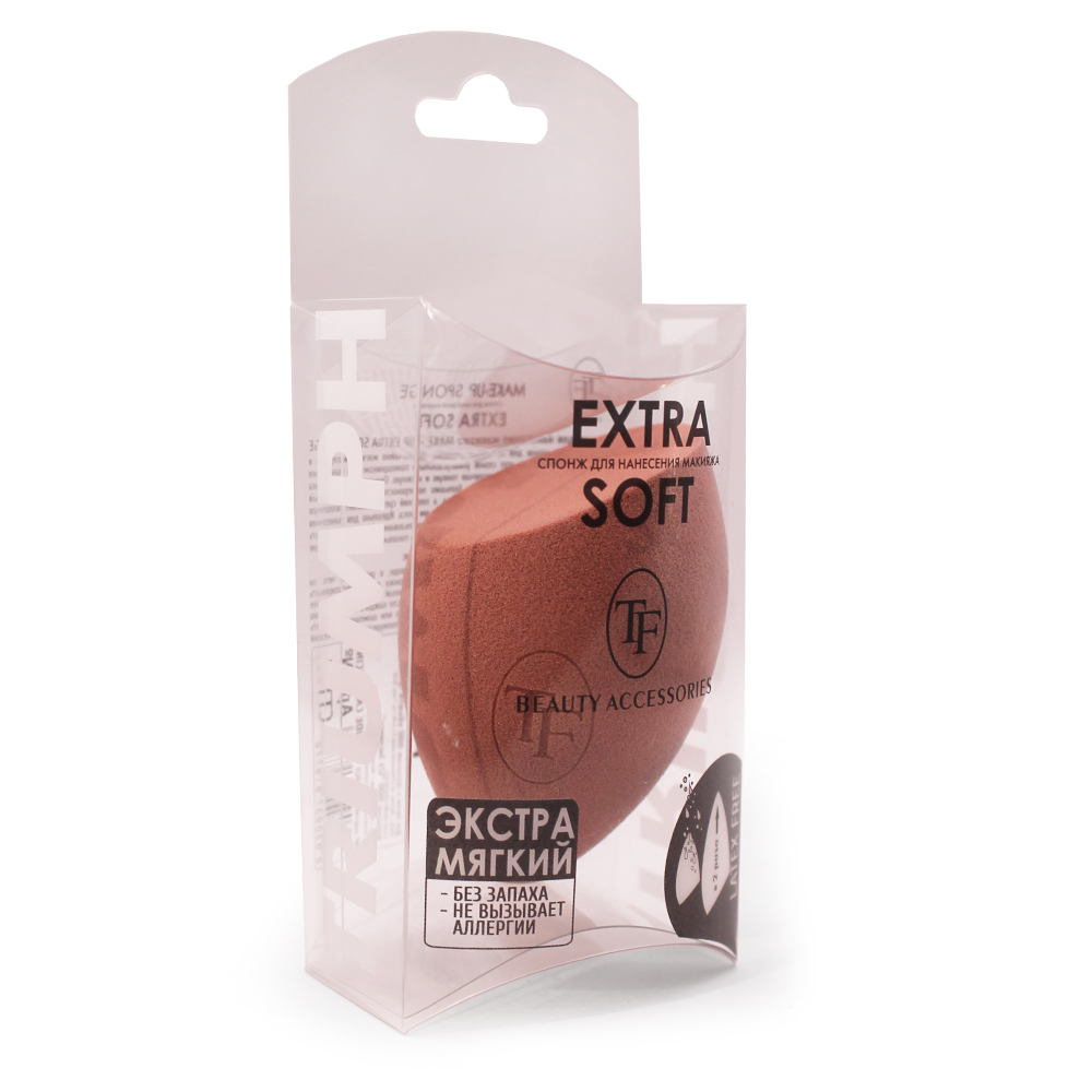 Спонж экстра мягкий для нанесения макияжа MAKE-UP EXTRA SOFT SPONGE nude cappuccino, СТТ77