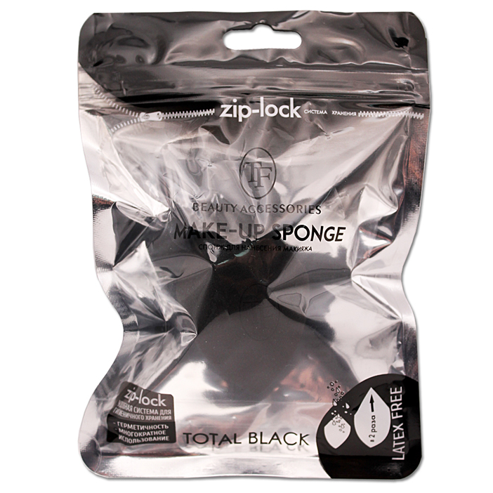Спонж для нанесения макияжа MAKE-UP SPONGE total black, СТТ73